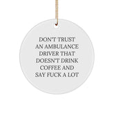 Funny Ambulance Driver Gifts from Friends for Ambulance Drivers, Ambulance Driver Circle Ornament, Christmas Unique Gifts - Image 1